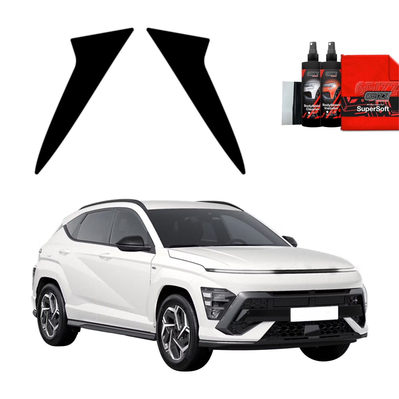 2in1 Black film for pillars for Hyundai Kona N-Line (2023-2025)
