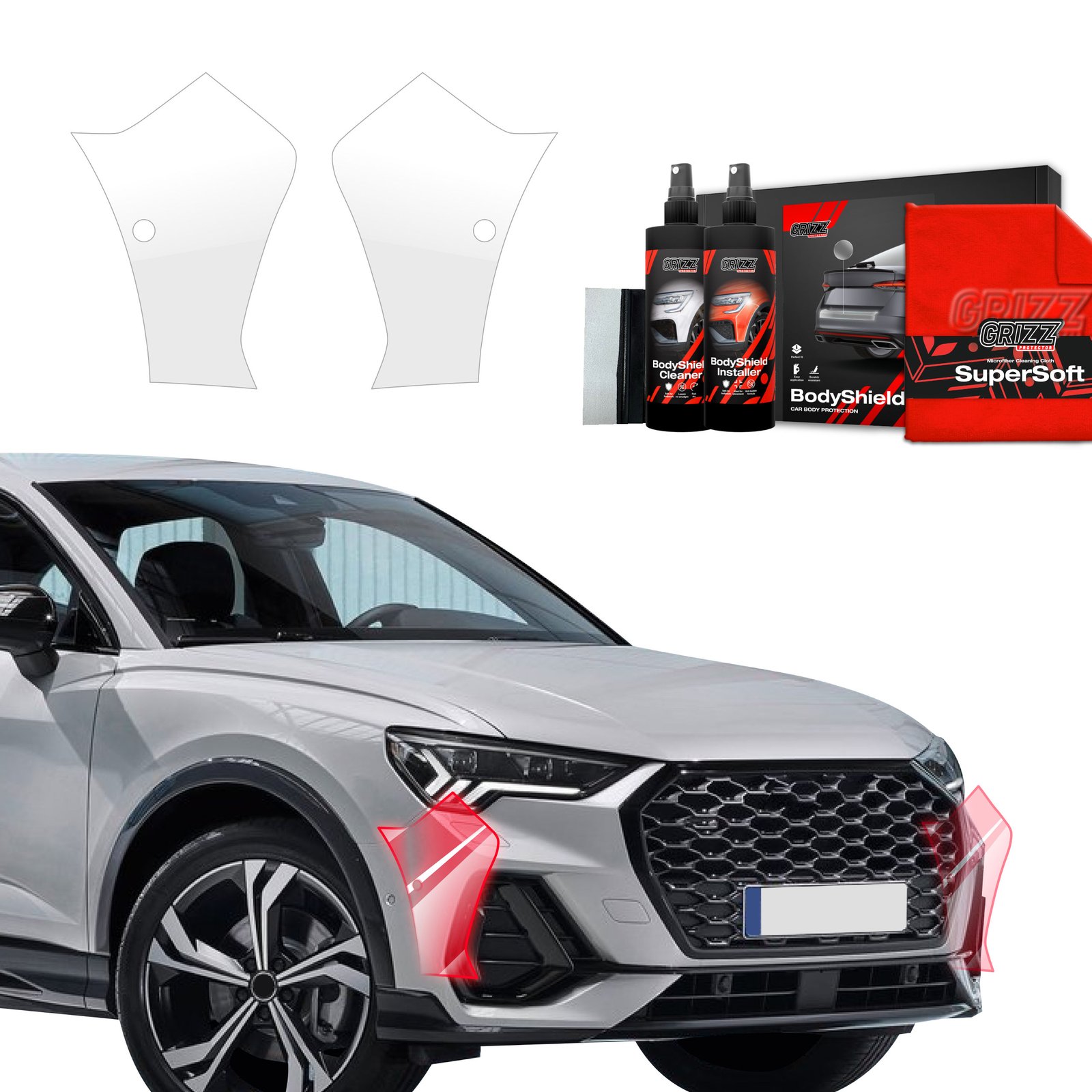 2in1 Folia ochronna na bok zderzaka do Audi Q3 Sportback (2018-2024)