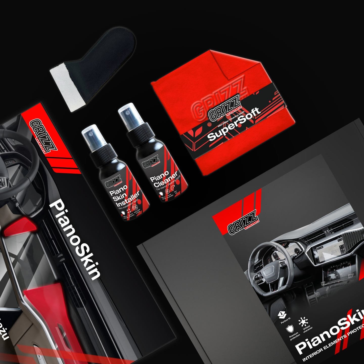 2in1 Grizz apsauginė interjero plėvelė Tesla Model 3 (2021–2025) skaidri PianoSkin - Image 6