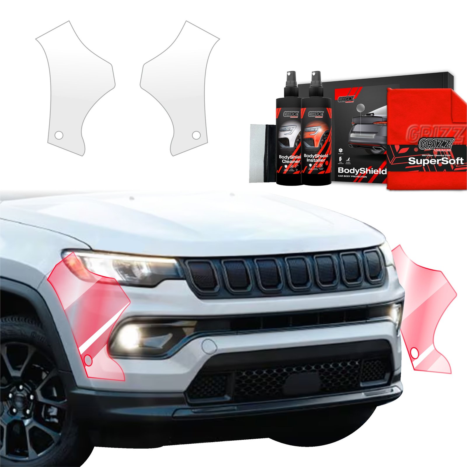 2in1 Protective film for bumper for Jeep Compass (2020-2024)