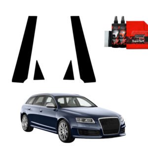 4in1 Black film for pillars for Audi A6 C6 Avant Facelifting (2008-2011)