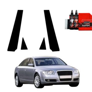 4in1 Black film for pillars for Audi A6 C6 Sedan 4D (2004-2008)