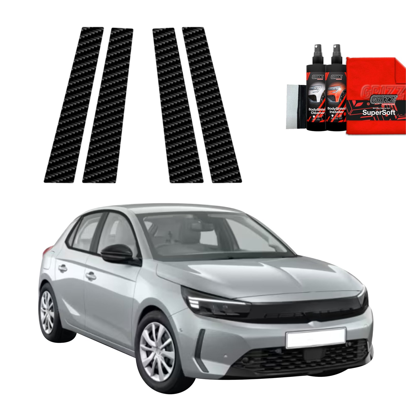 4in1 Carbon film for pillars for Opel Corsa (2023-2025)