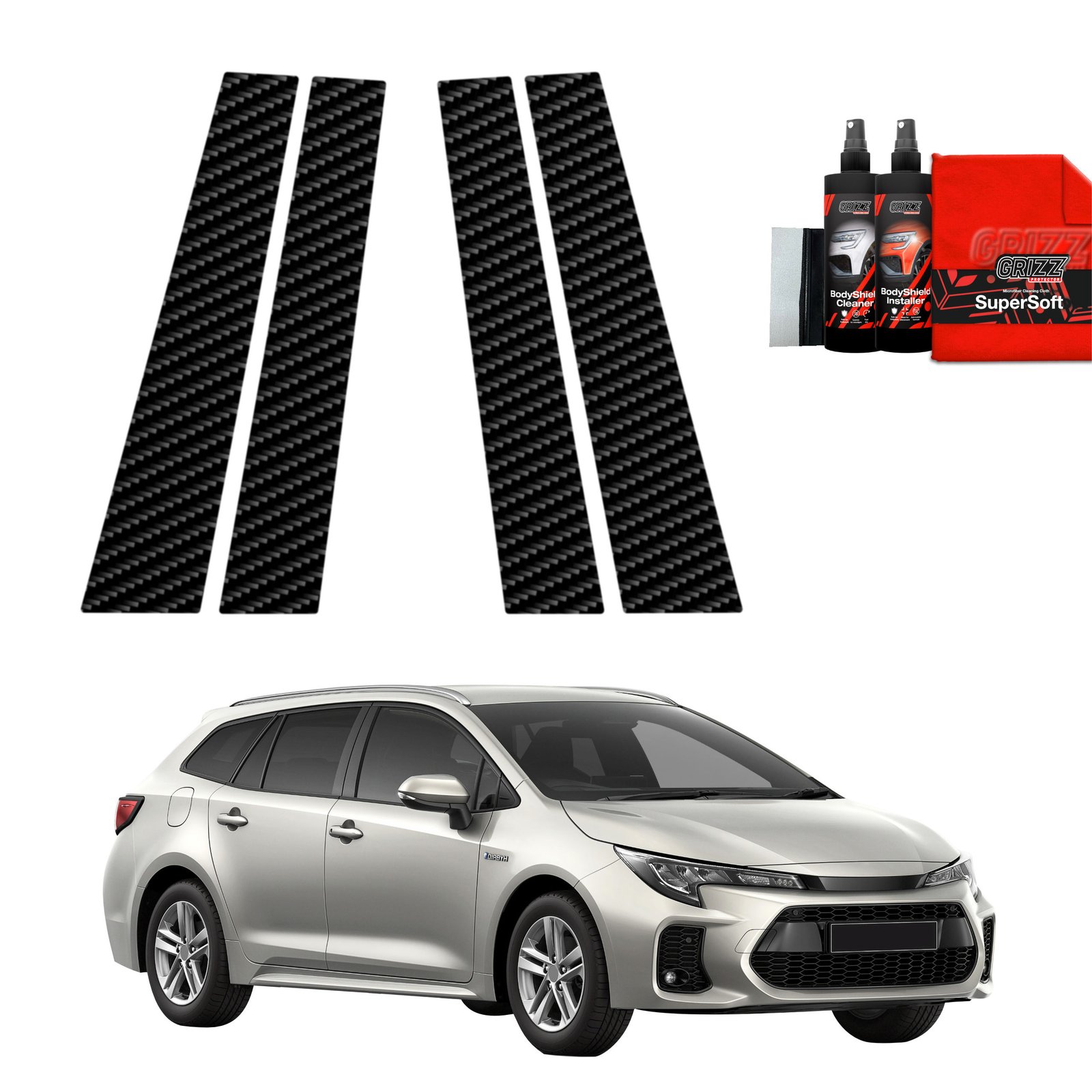 4in1 Carbon film for pillars for Toyota Corolla Kombi Facelift (2022-2025)