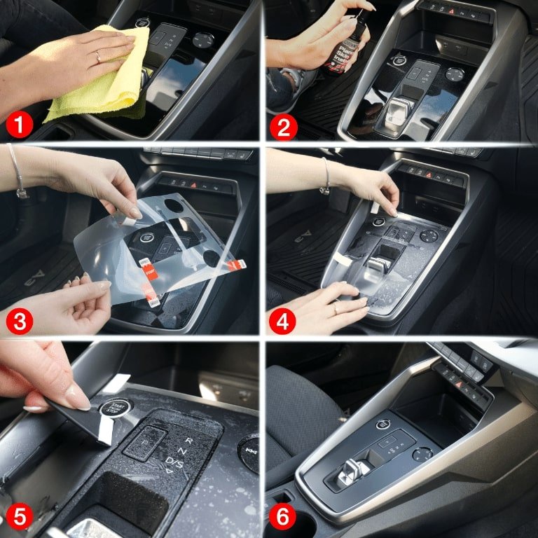 4in1 Grizz apsauginė interjero plėvelė Porsche Macan S (2021-2024) Anti-fingerprint PianoSkin - Image 5