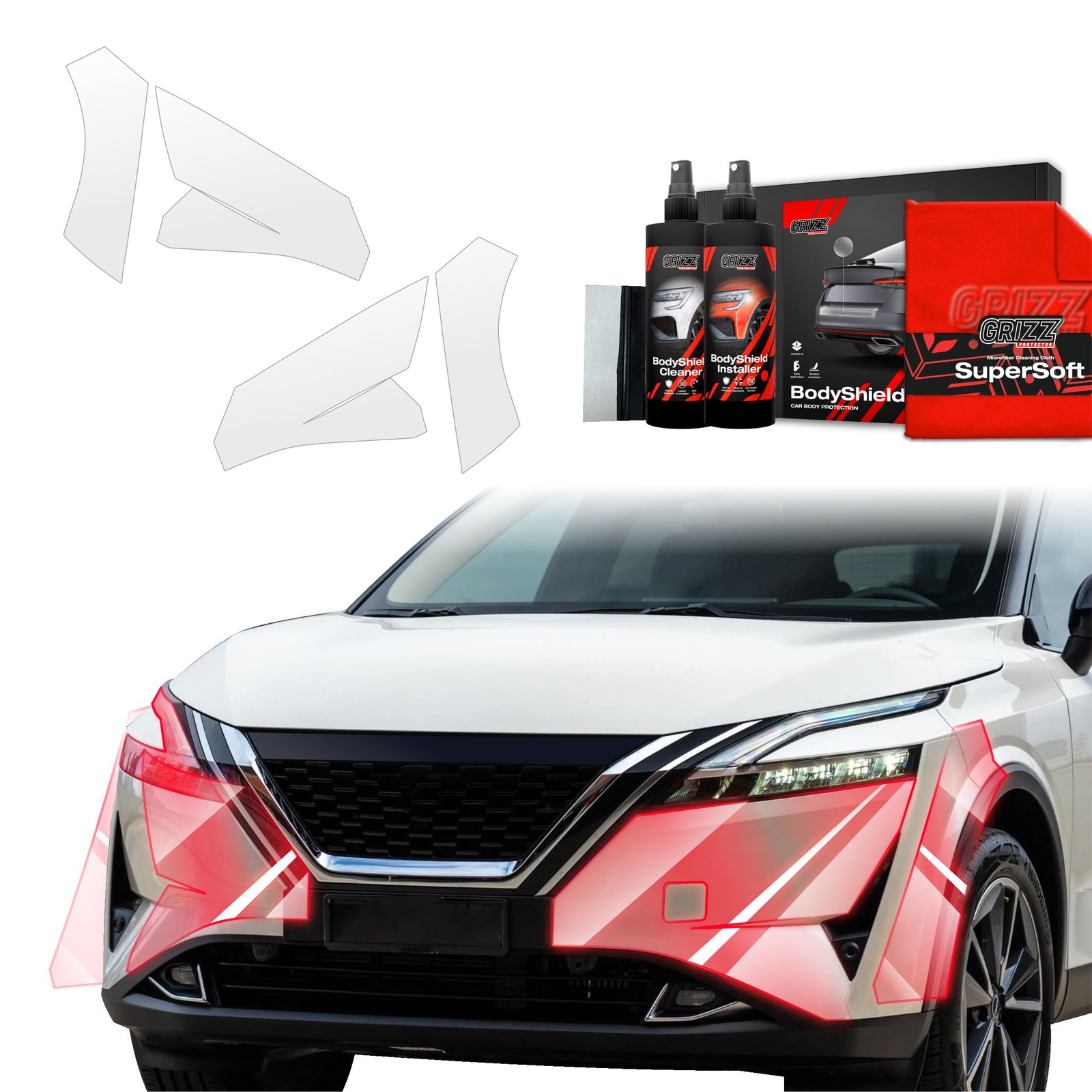 4in1 Protective film for bumper for Nissan Qashqai 3 (2021-2024)