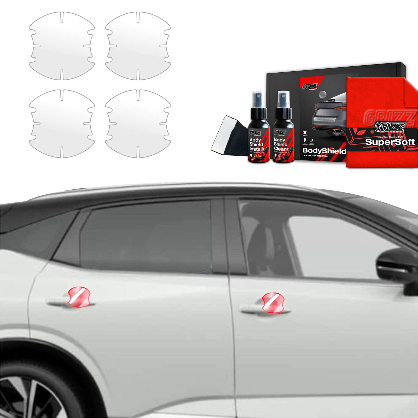 4in1 Protective film under door handles for Nissan Qashqai 3 (2021-2024)