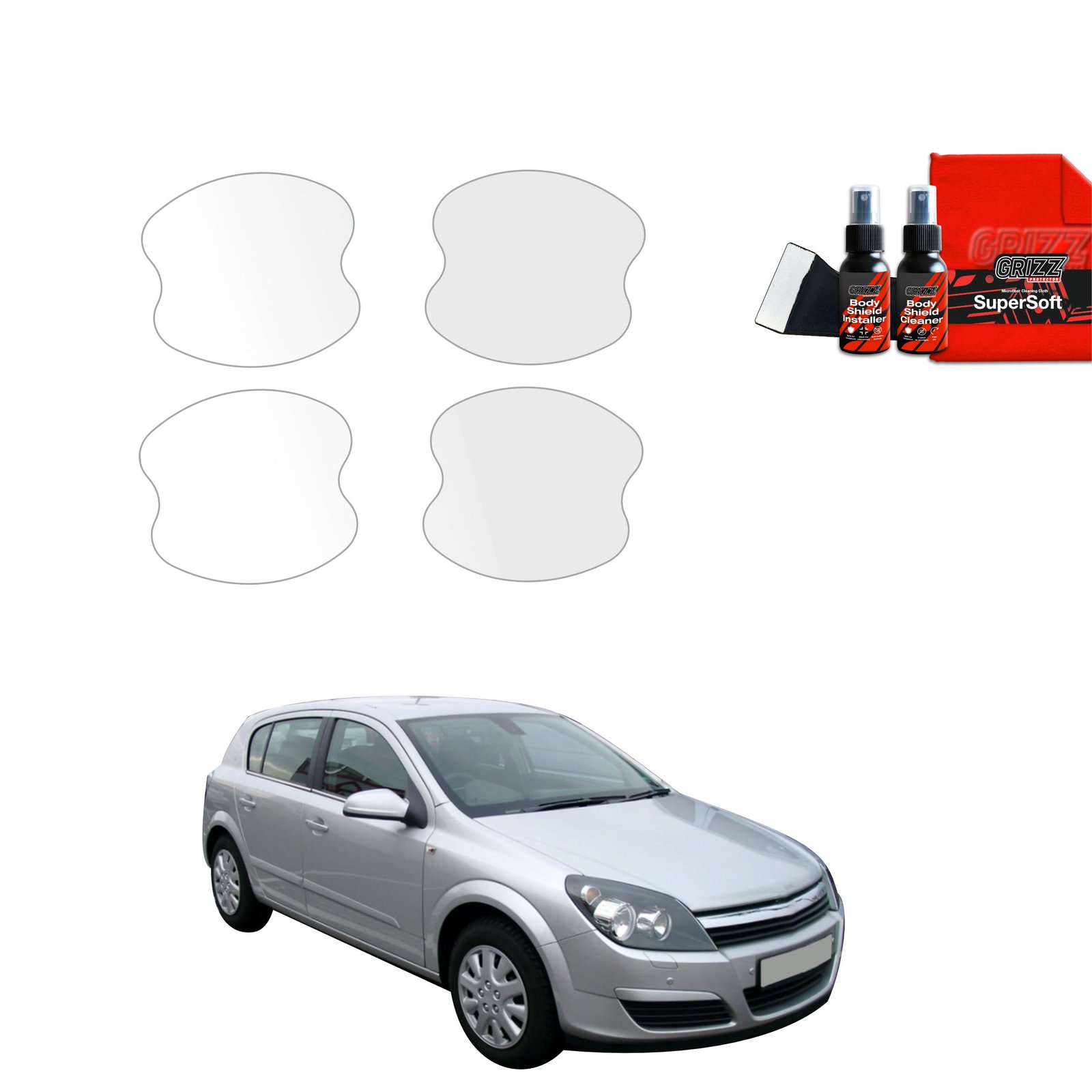 4in1 Protective film under door handles for Opel Astra H Hatchback 5D (2004-2014)