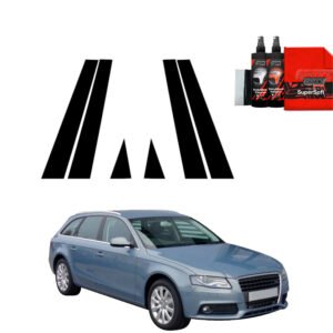 6in1 Black film for pillars for Audi A4 B8 Avant (2007-2011)