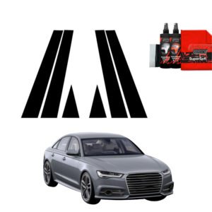 6in1 Black film for pillars for Audi A6 C7 Sedan (2011-2014)