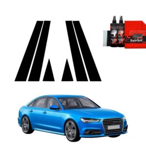 6in1 Black film for pillars for Audi A6 C7 Sedan Facelifting (2014-2018)