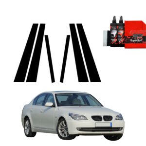 6in1 Black film for pillars for BMW 5 E60 Sedan 4D (2007-2010)
