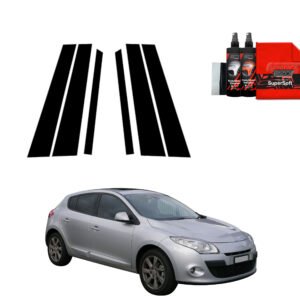 6in1 Black film for pillars for Renault Megane 3 Kombi 5D (2008-2012)