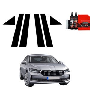6in1 Black film for pillars for Skoda Superb 4 Liftback (2024-2025)