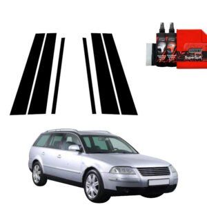 6in1 Black film for pillars for Volkswagen Passat B5 Variant Facelifting (2000-2005)