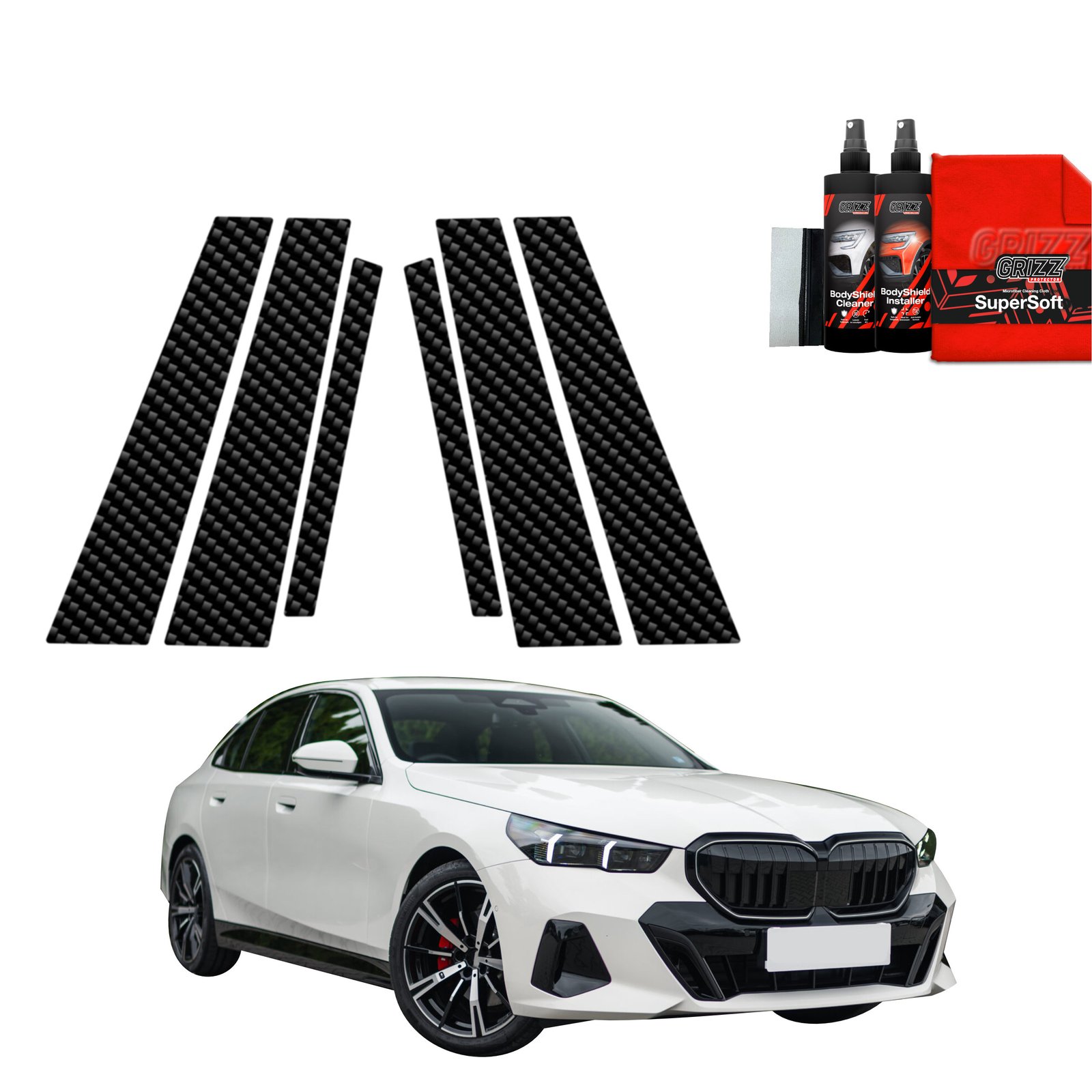 6in1 Carbon film for pillars for BMW 5 Kombi G60 520d (2024-2025)