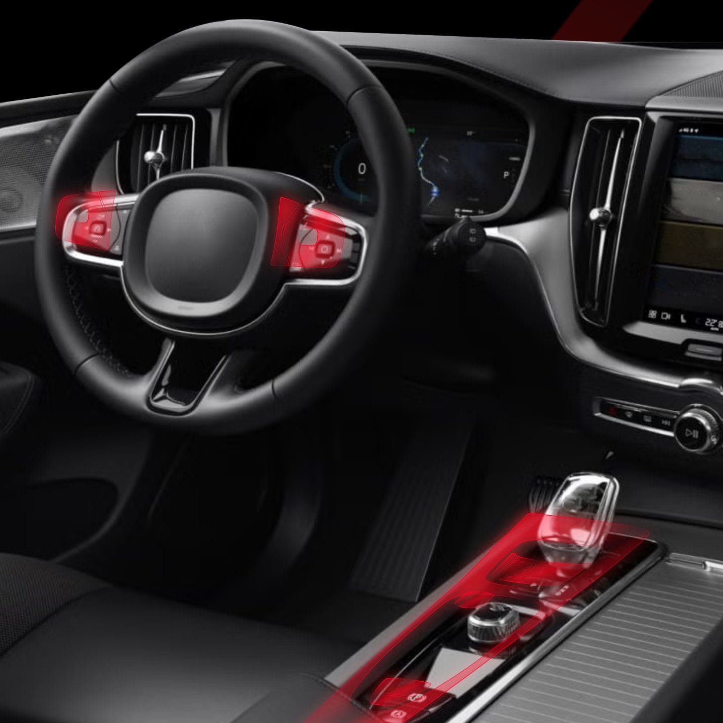 6in1 Grizz apsauginė interjero plėvelė Audi SQ8 (2018-2025) Anti-fingerprint PianoSkin - Image 2