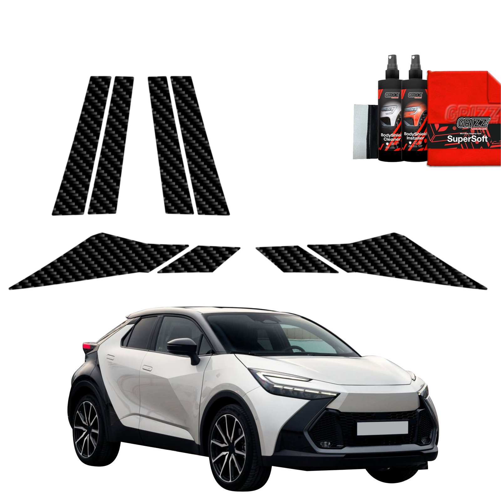 8in1 Carbon film for pillars for Toyota C-HR (2023-2025)