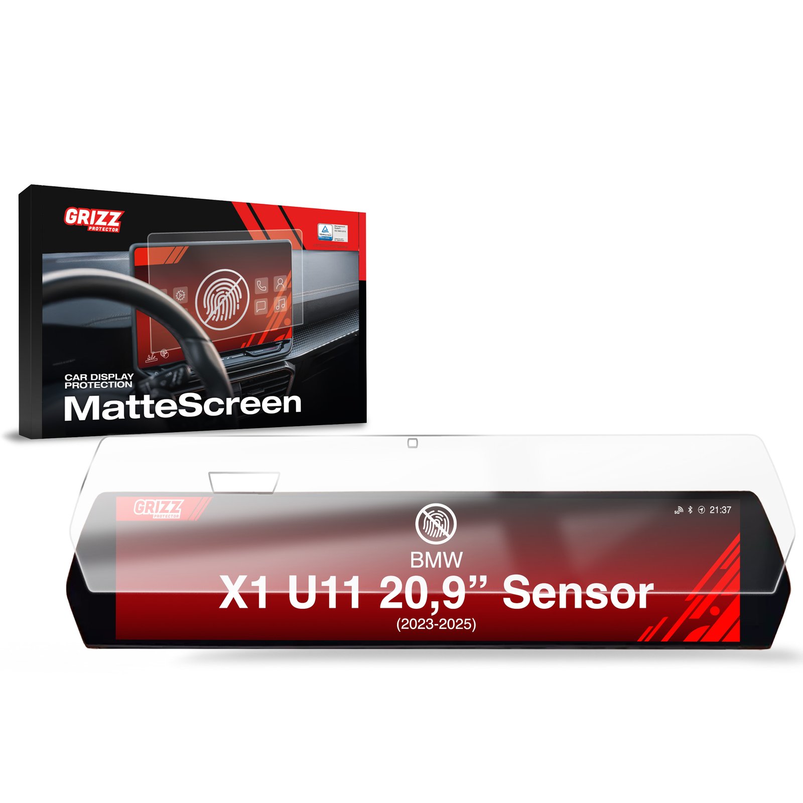 Anti-fingerprint screen film BMW X1 U11 Sensor (2023-2025) Matte Grizz