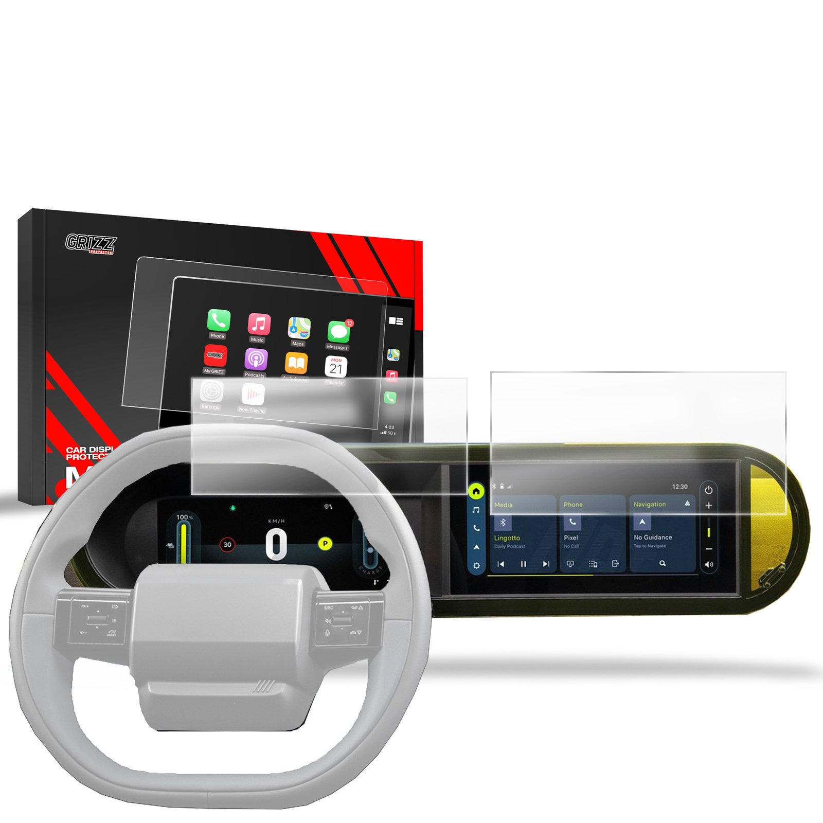 Apsauginė plėvelė ekranui nuo pirštų atspaudų Fiat Grande Panda 10,25” 2025 Matinė Grizz 2in1 - Image 8