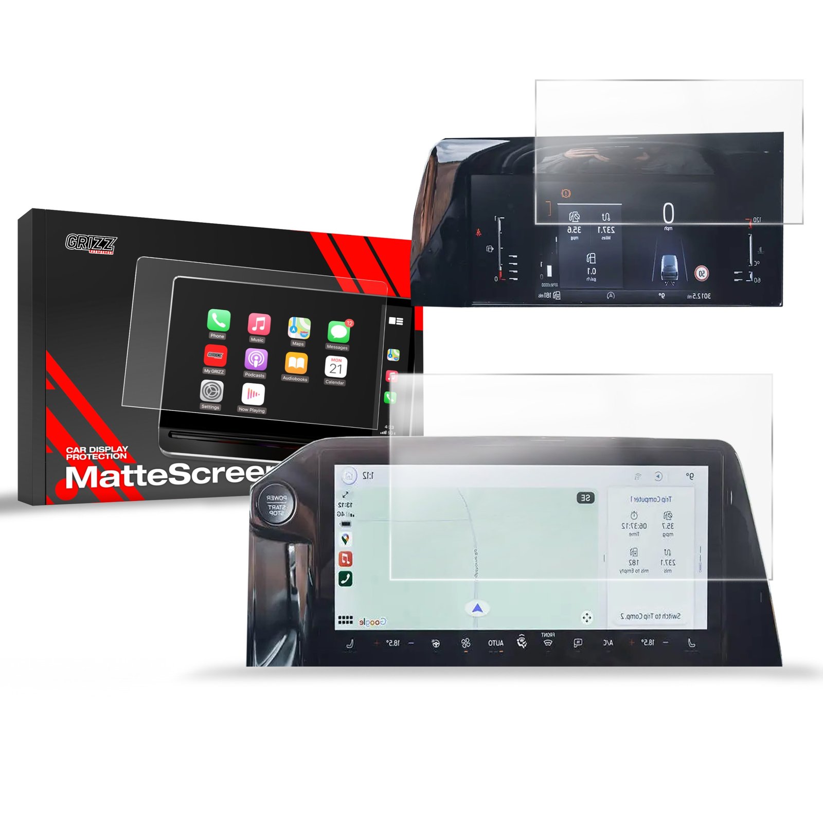 Anti-fingerprint screen film Ford Tourneo Custom 14" (2024-2025) Matte Grizz 2in1