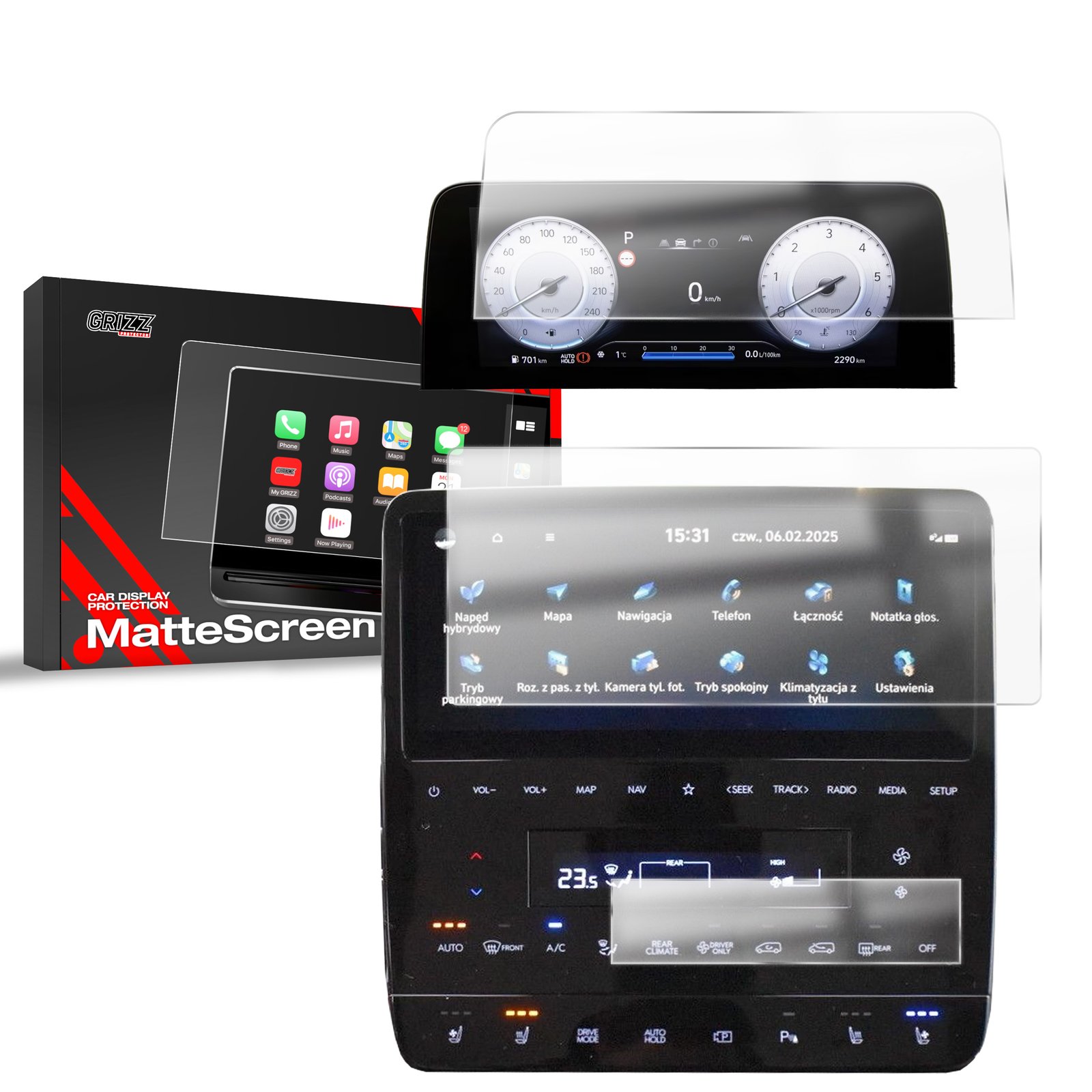 Plėvelė nuo pirštų atspaudų Hyundai Staria 10,25” (2021–2025) Matinė Grizz 3in1 - Image 8