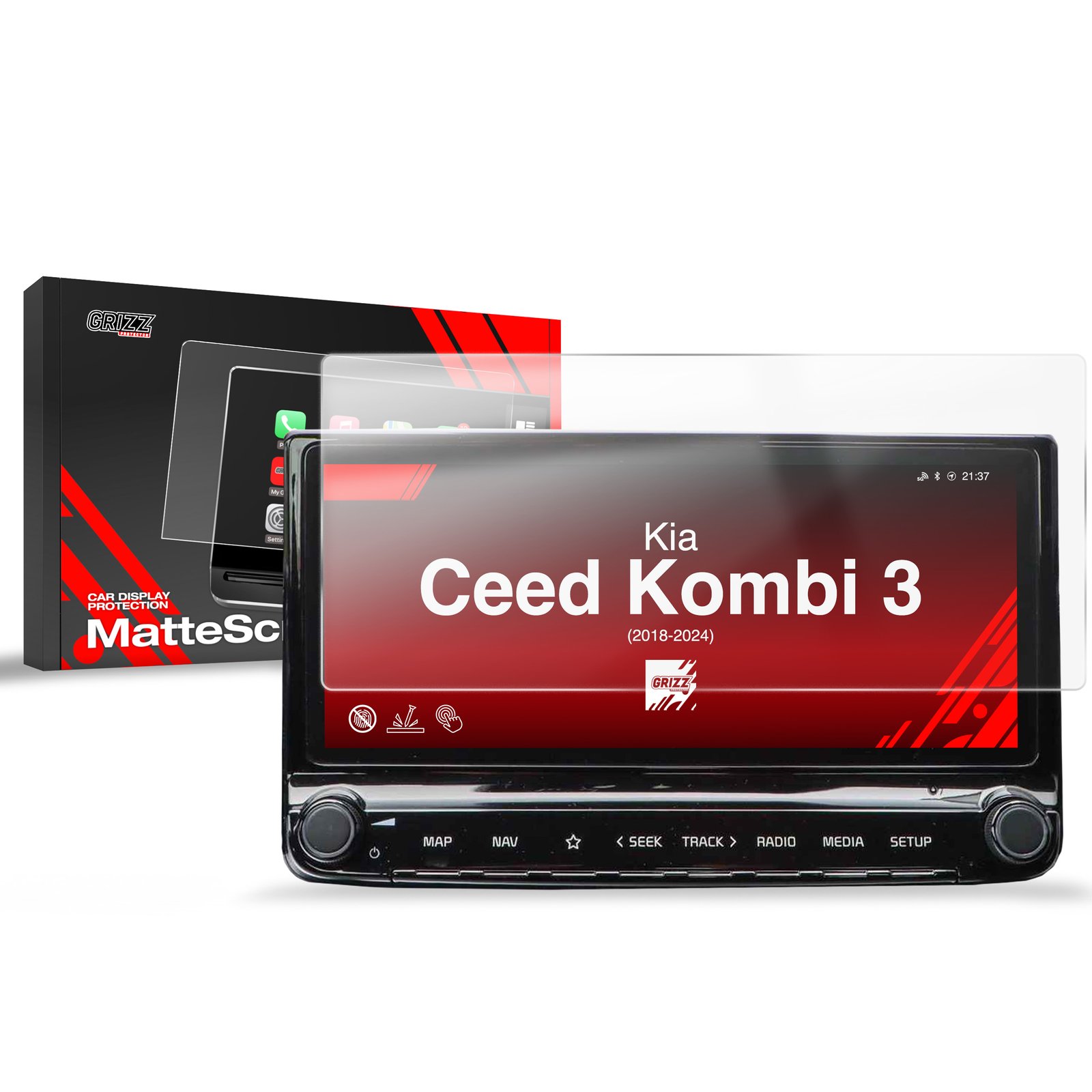 Anti-fingerprint screen film Kia Ceed Kombi 3 (2018-2024) Matte Grizz