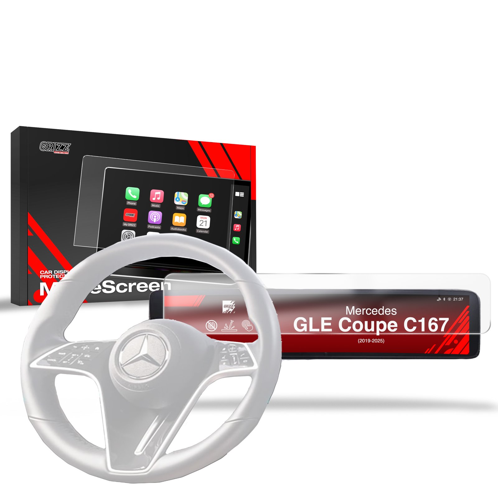 Anti-fingerprint screen film Mercedes GLE Coupe C167 (2019-2025) Matte Grizz