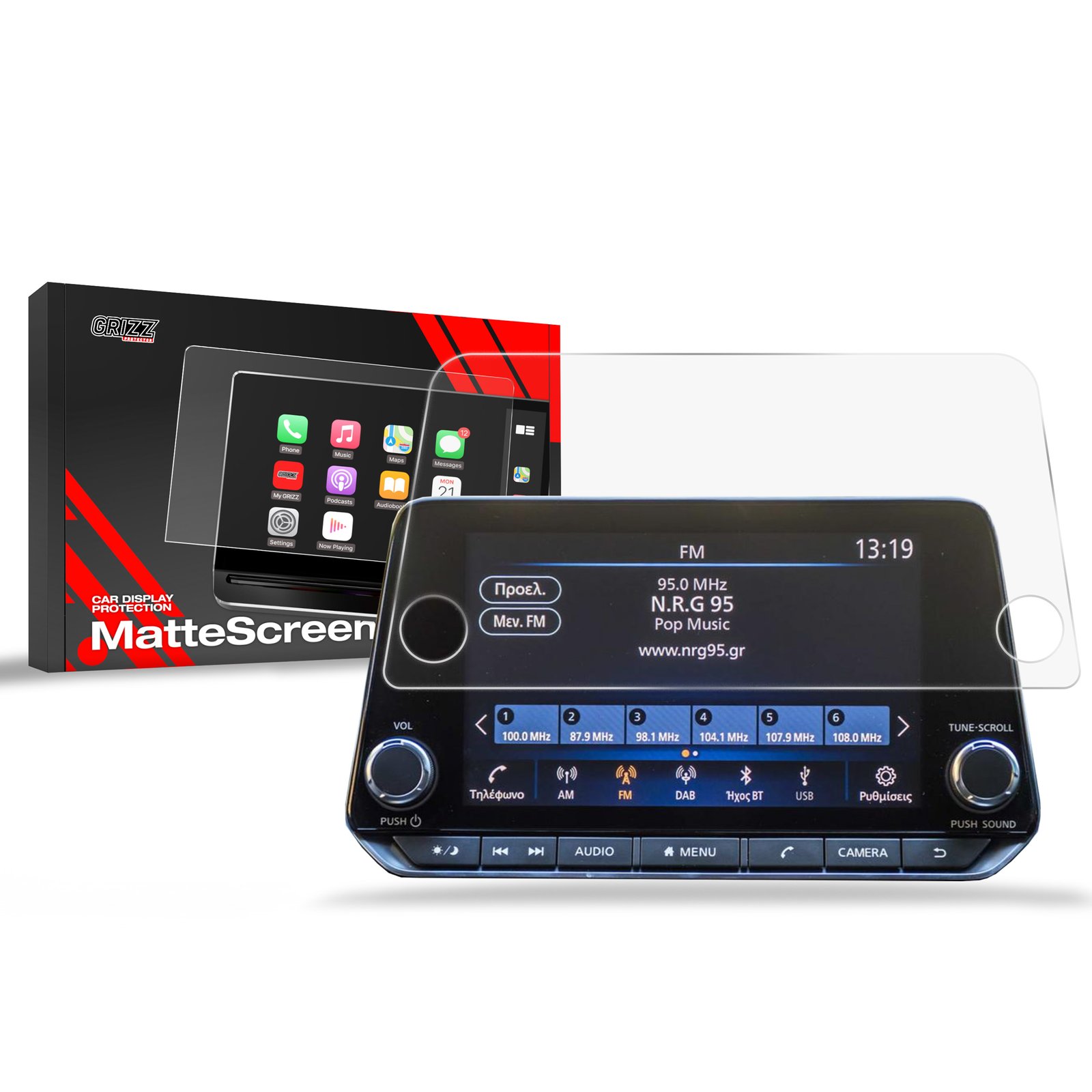 Anti-fingerprint screen film Nissan Qashqai 3 9" (2021-2024) Matte Grizz