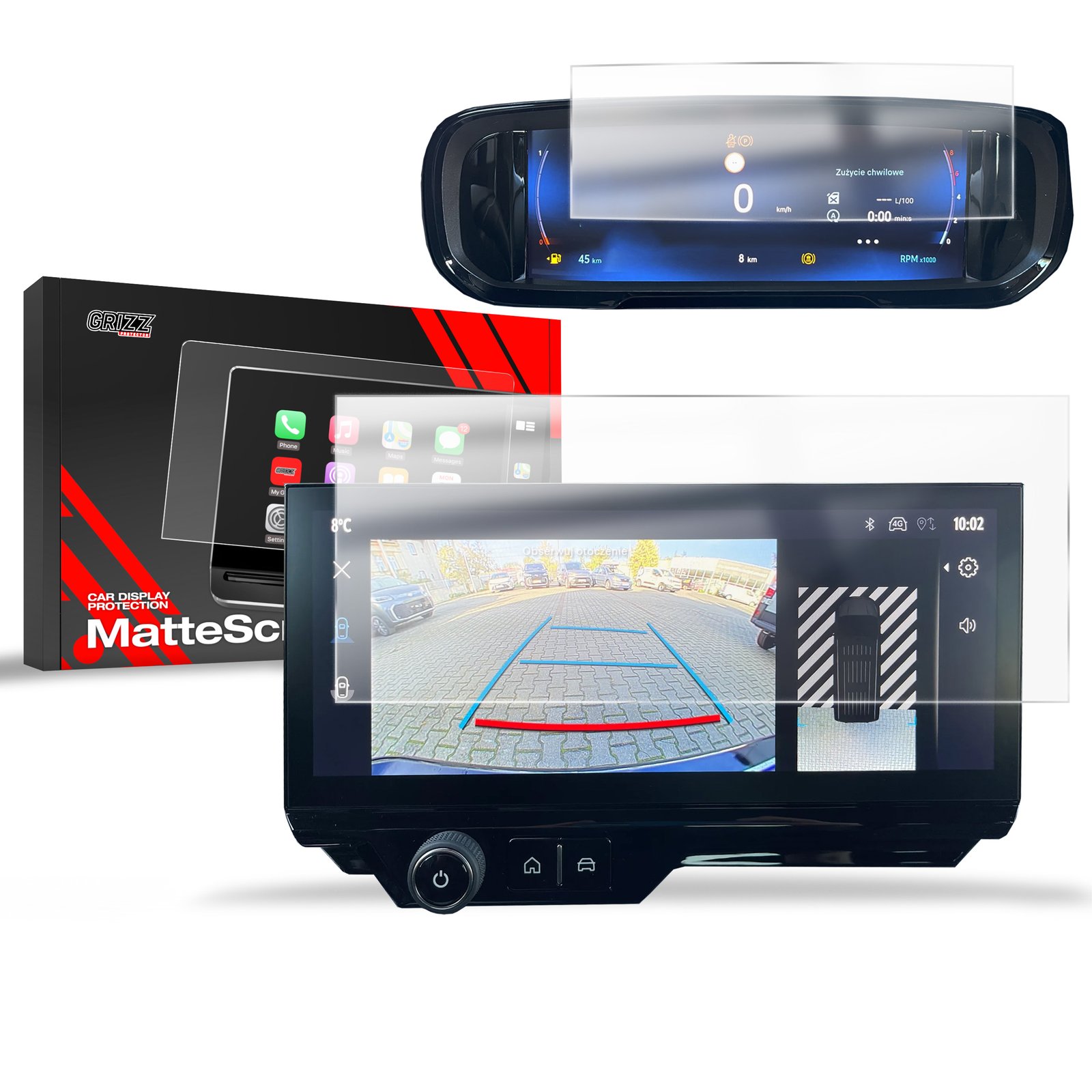 Anti-fingerprint screen film Opel Combo 4 10" (2023-2025) Matte Grizz 2in1
