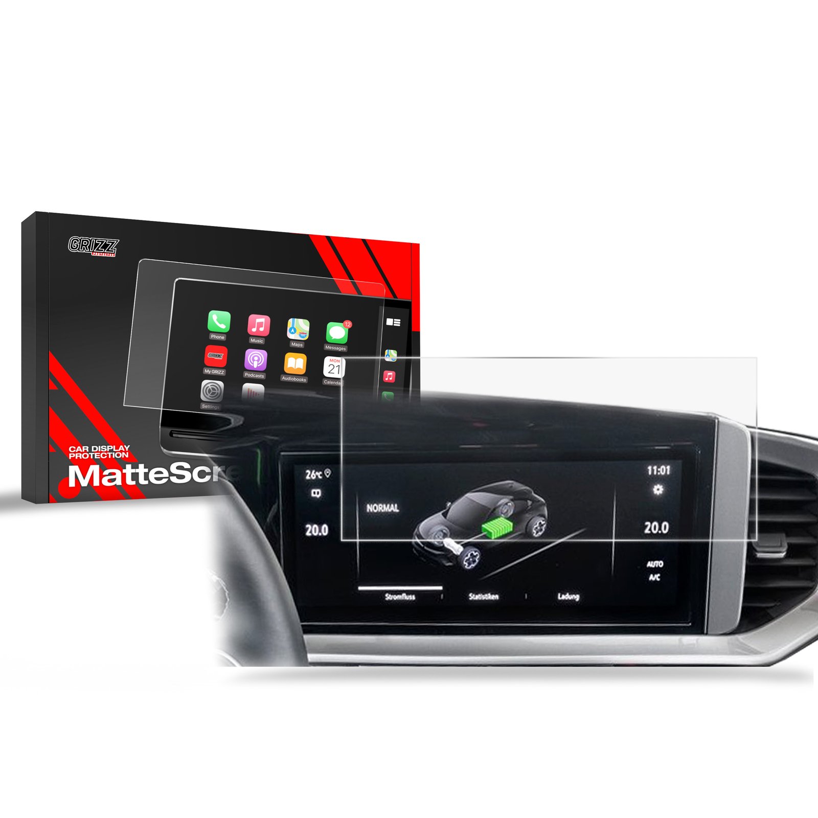 Anti-fingerprint screen film Opel Mokka 2 10" (2021-2025) Matte Grizz