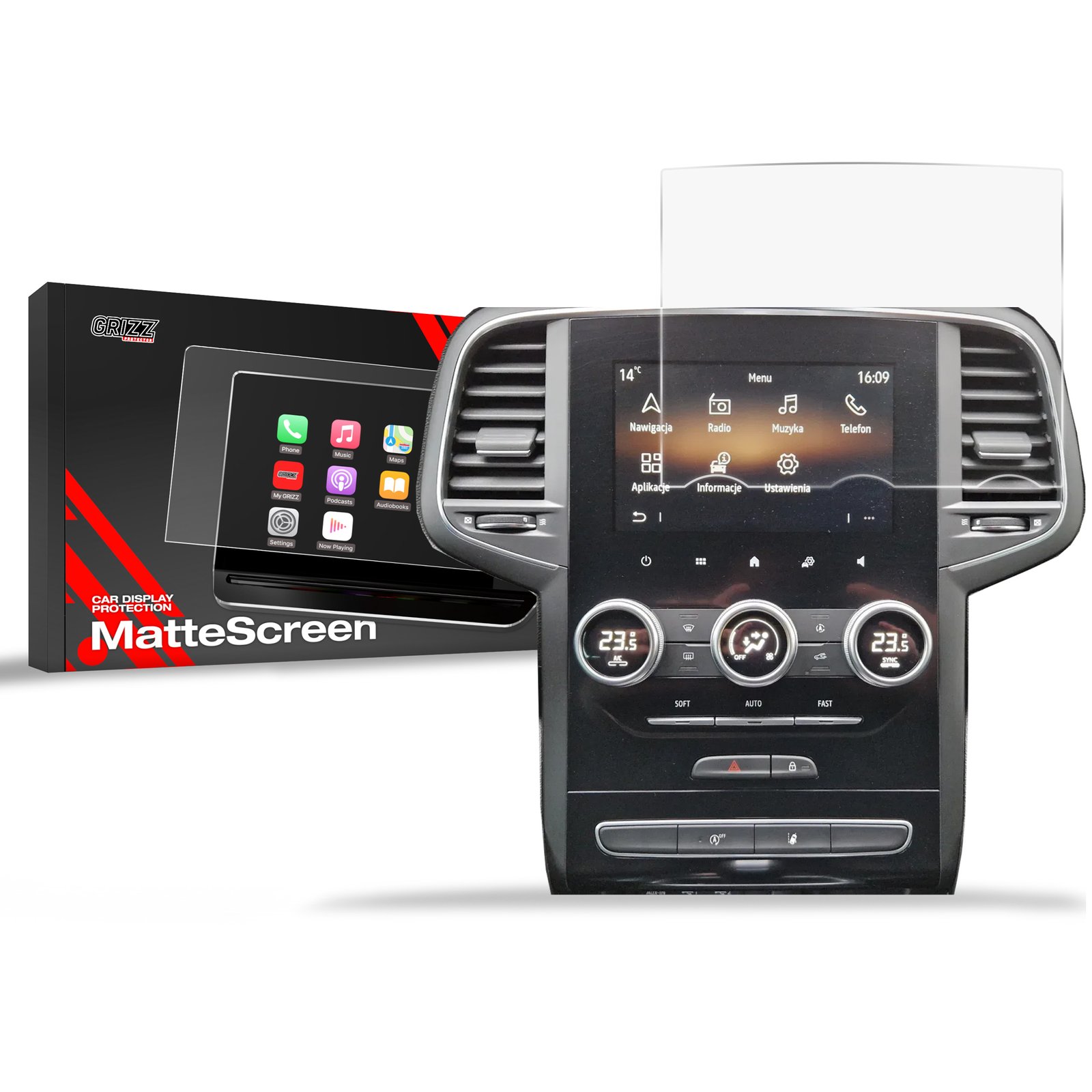 Anti-fingerprint screen film Renault Megane (2020-2024) Matte Grizz