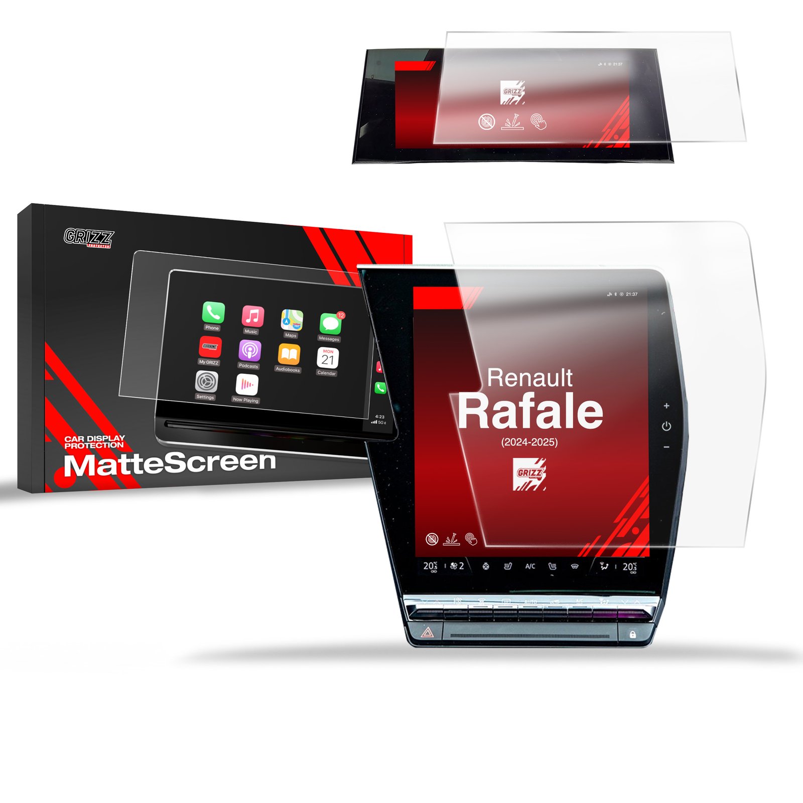 Anti-fingerprint screen film Renault Rafale 12" (2024-2025) Matte Grizz 2in1