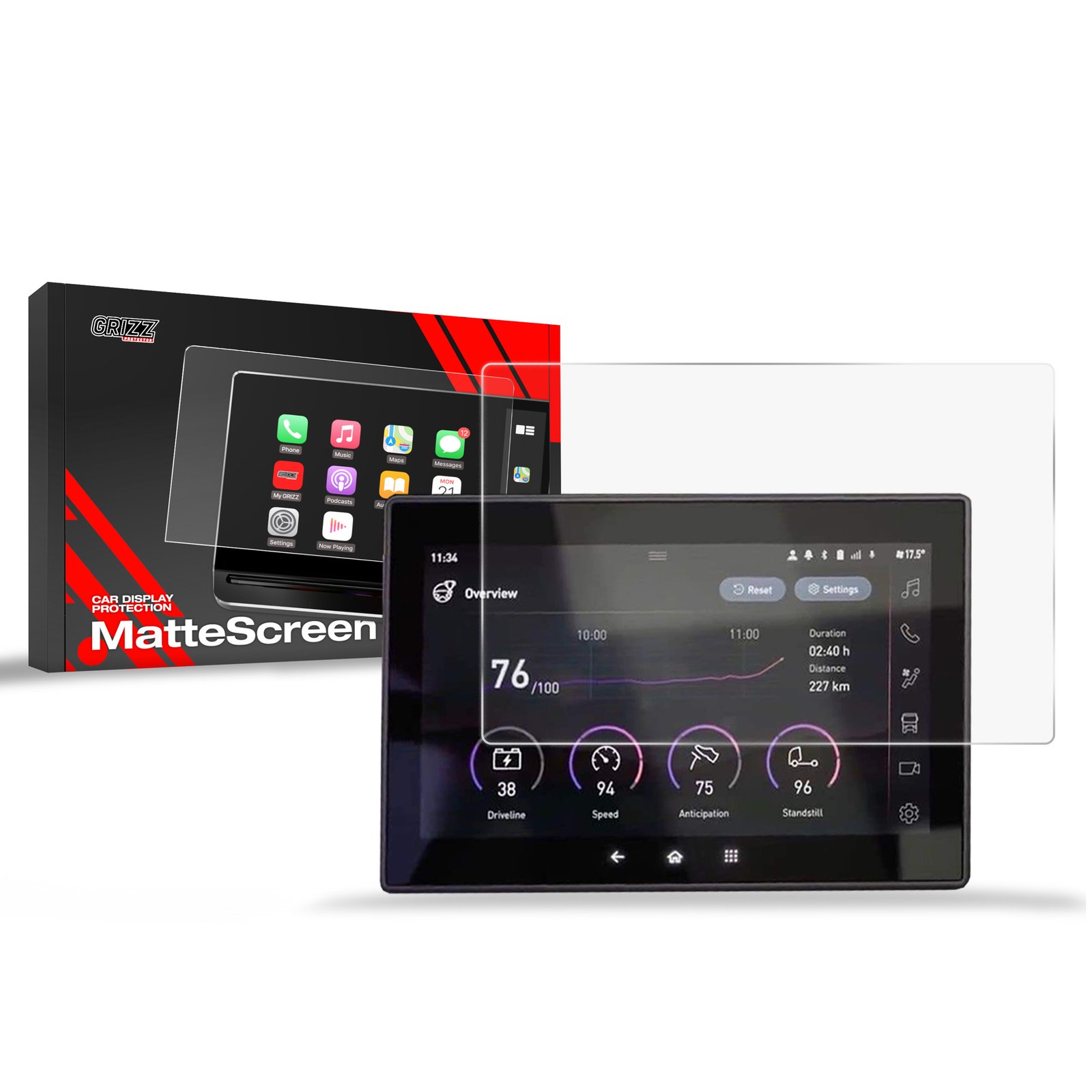 Anti-fingerprint screen film Renault T Evolution Matte Grizz