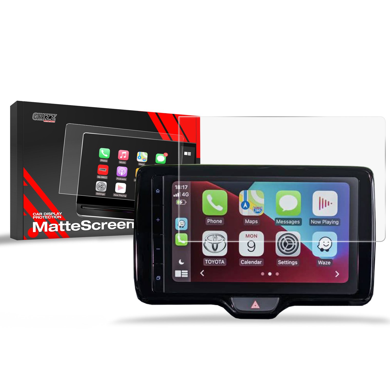Anti-fingerprint screen film Toyota Yaris GR 9" HD (2020-2025) Matte Grizz