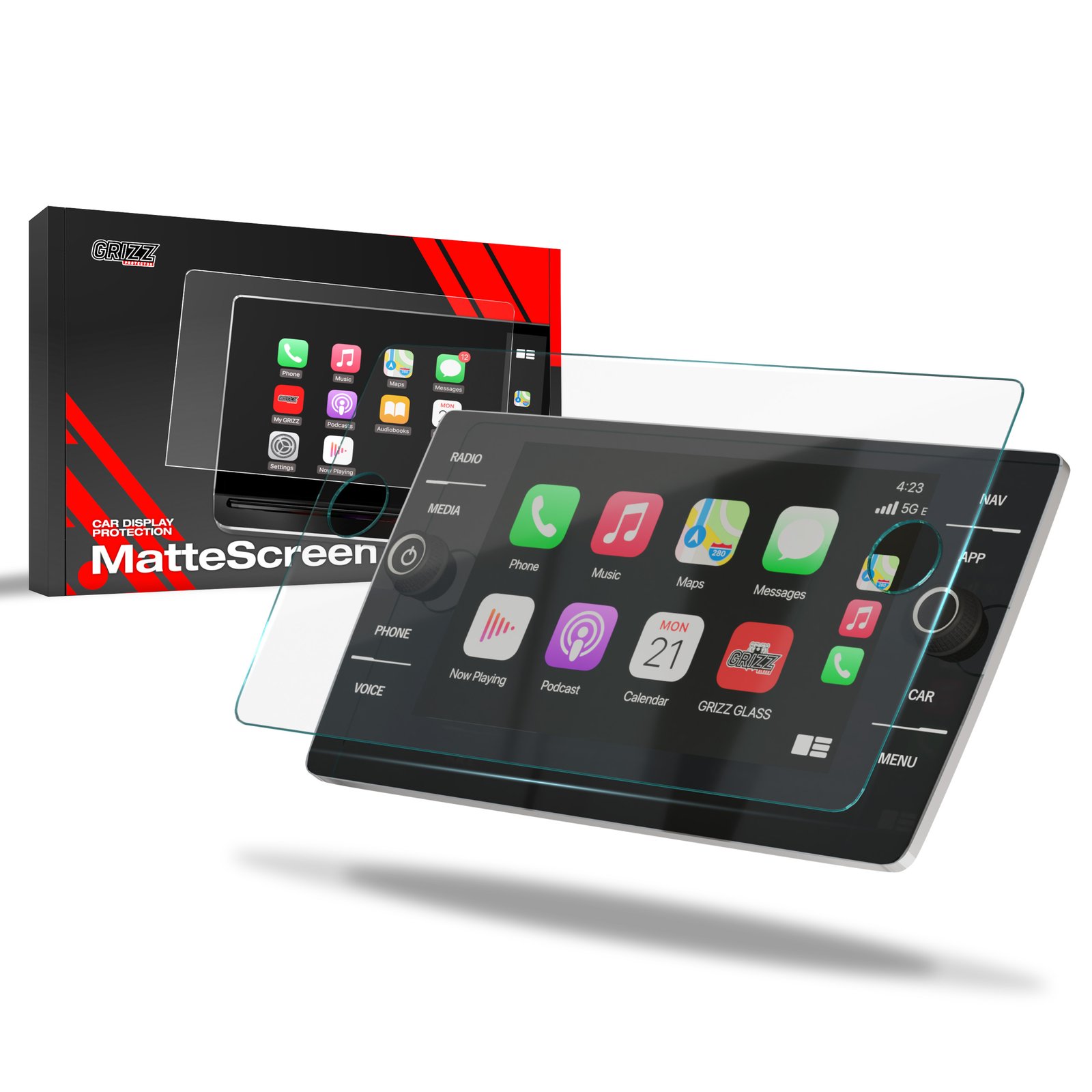 Anti-fingerprint screen film Volkswagen VW Caddy Discover Media (2020-2023) Matte Grizz