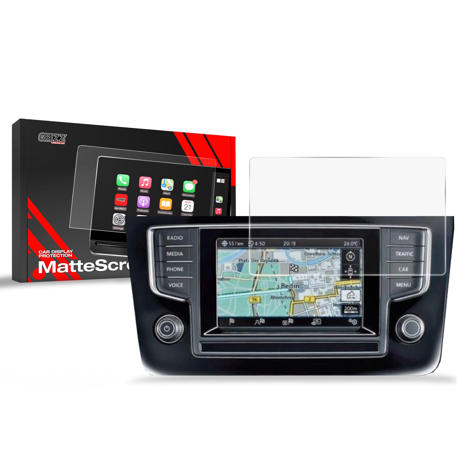 Anti-fingerprint screen film Volkswagen VW Golf 6 Discover Media 1 gen. (2013-2015) Matte Grizz