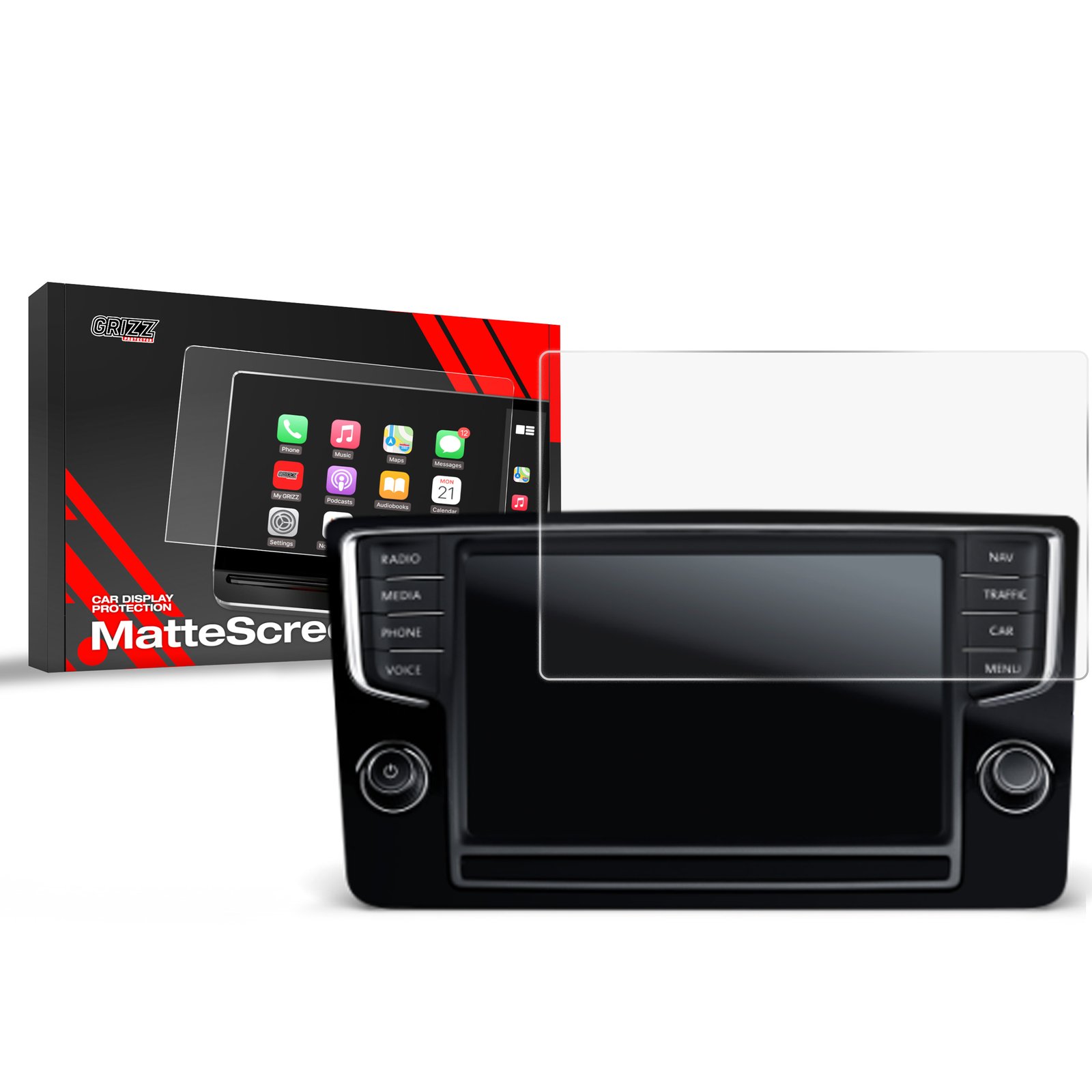 Anti-fingerprint screen film Volkswagen VW Golf 6 Discover Pro (2015-2017) Matte Grizz