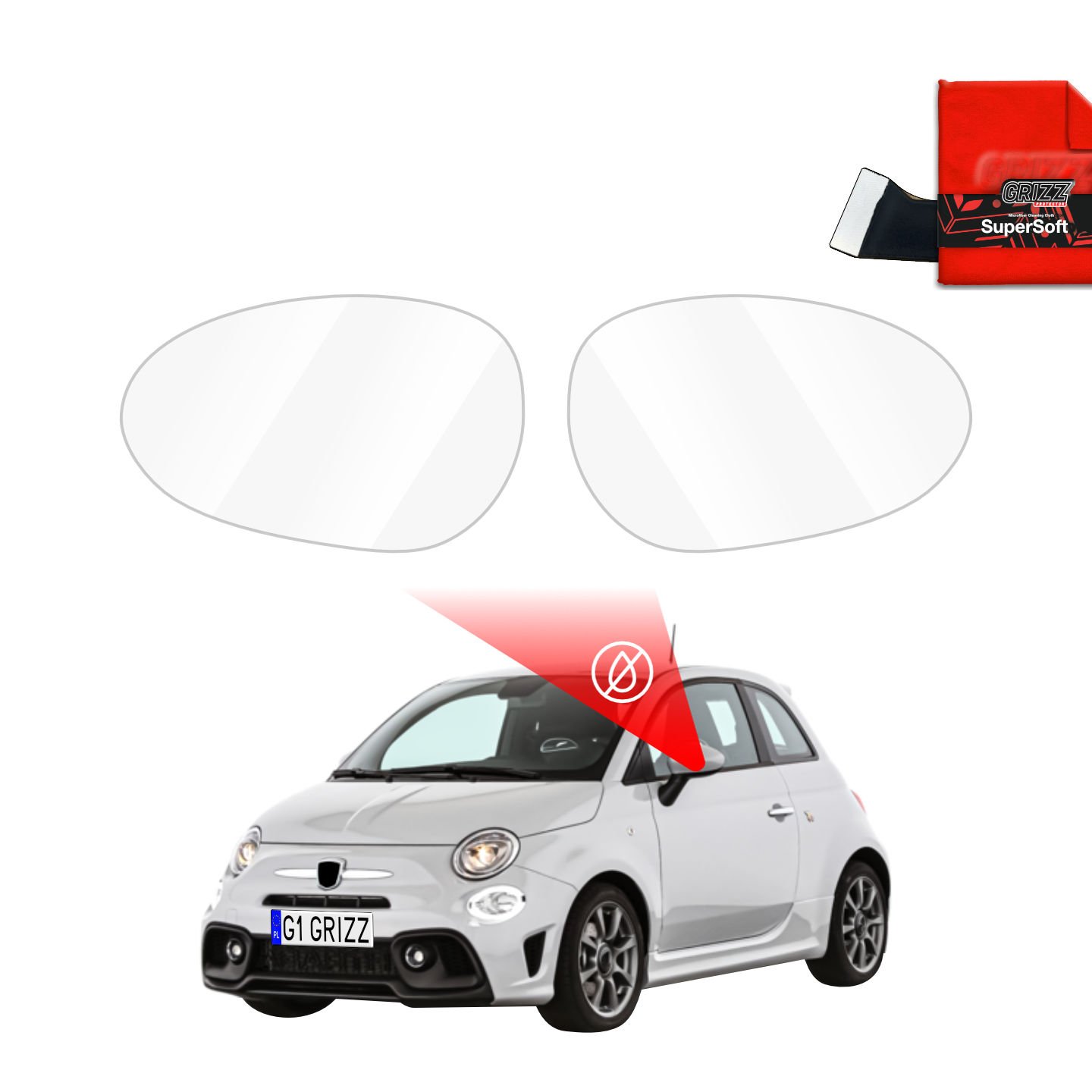 Rainproof film for mirrors for Abarth 695 (2016-2022)