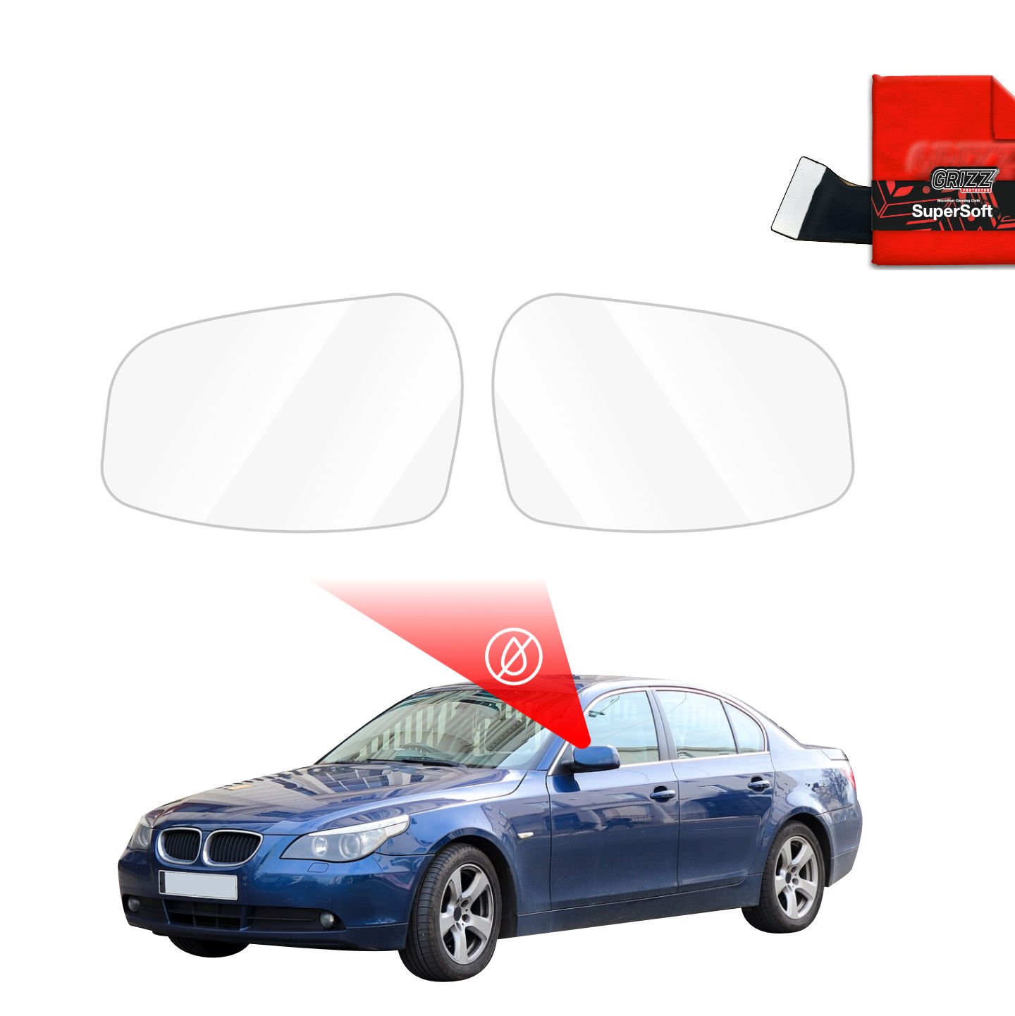 Rainproof film for mirrors for BMW 5 E60 Sedan PreLCI (2003-2007)