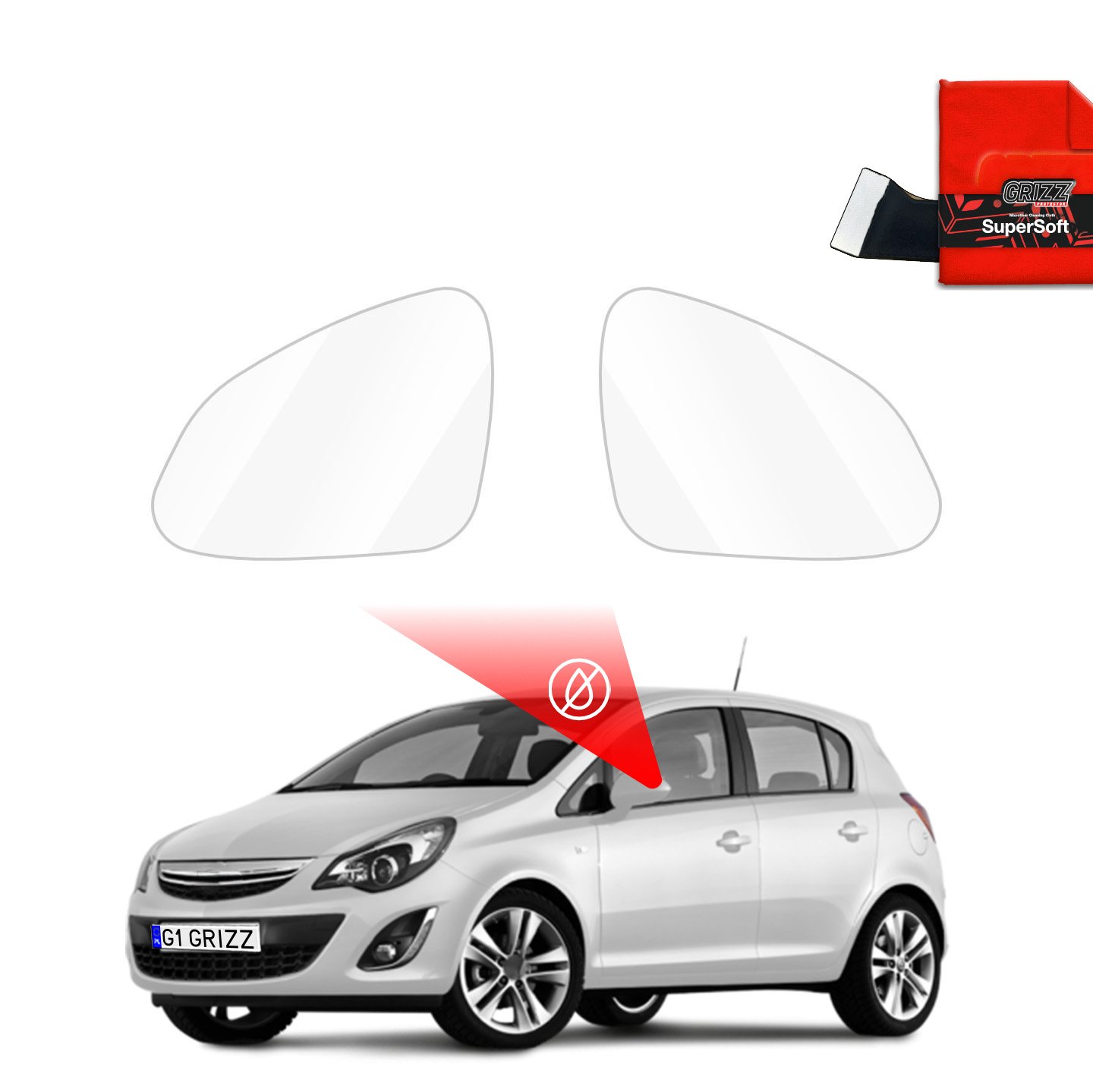Rainproof film for mirrors for Opel Corsa D (2006-2014)