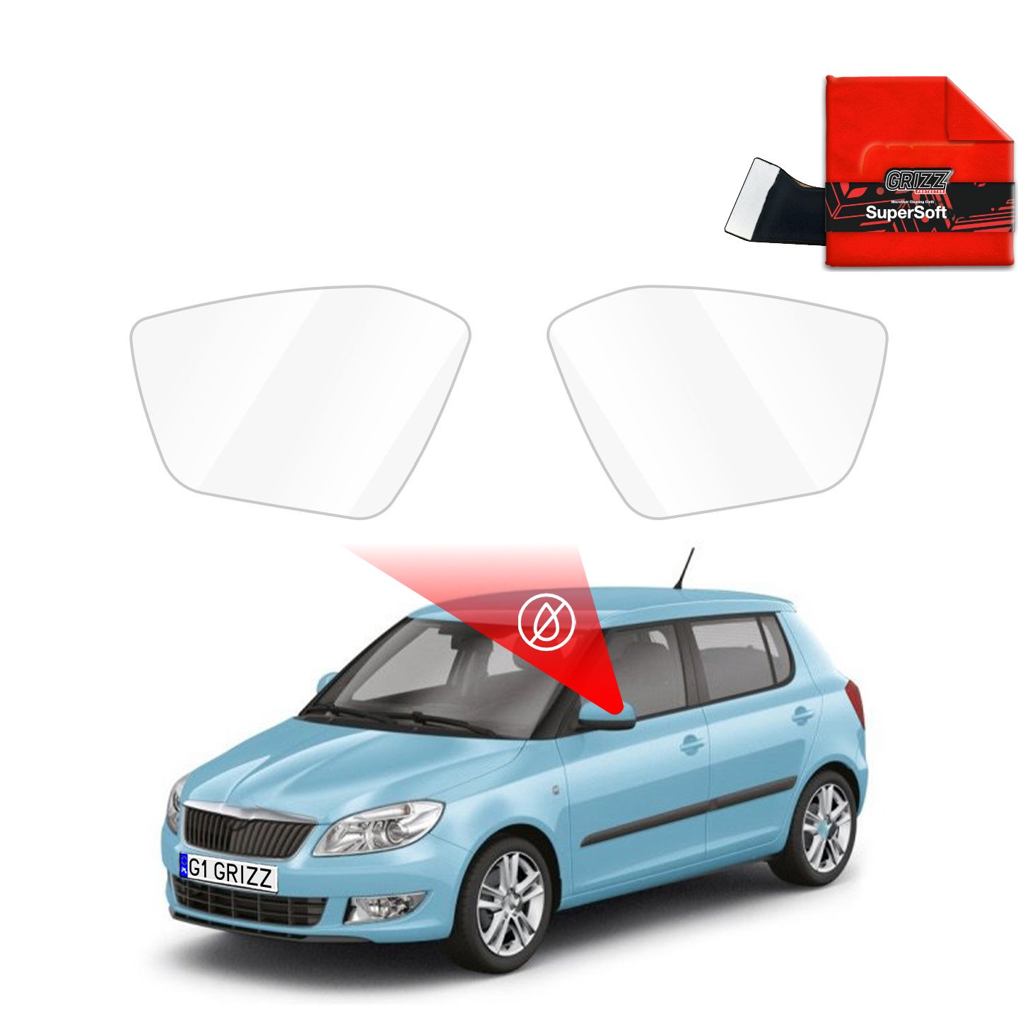Rainproof film for mirrors for Skoda Fabia (2014-2021)