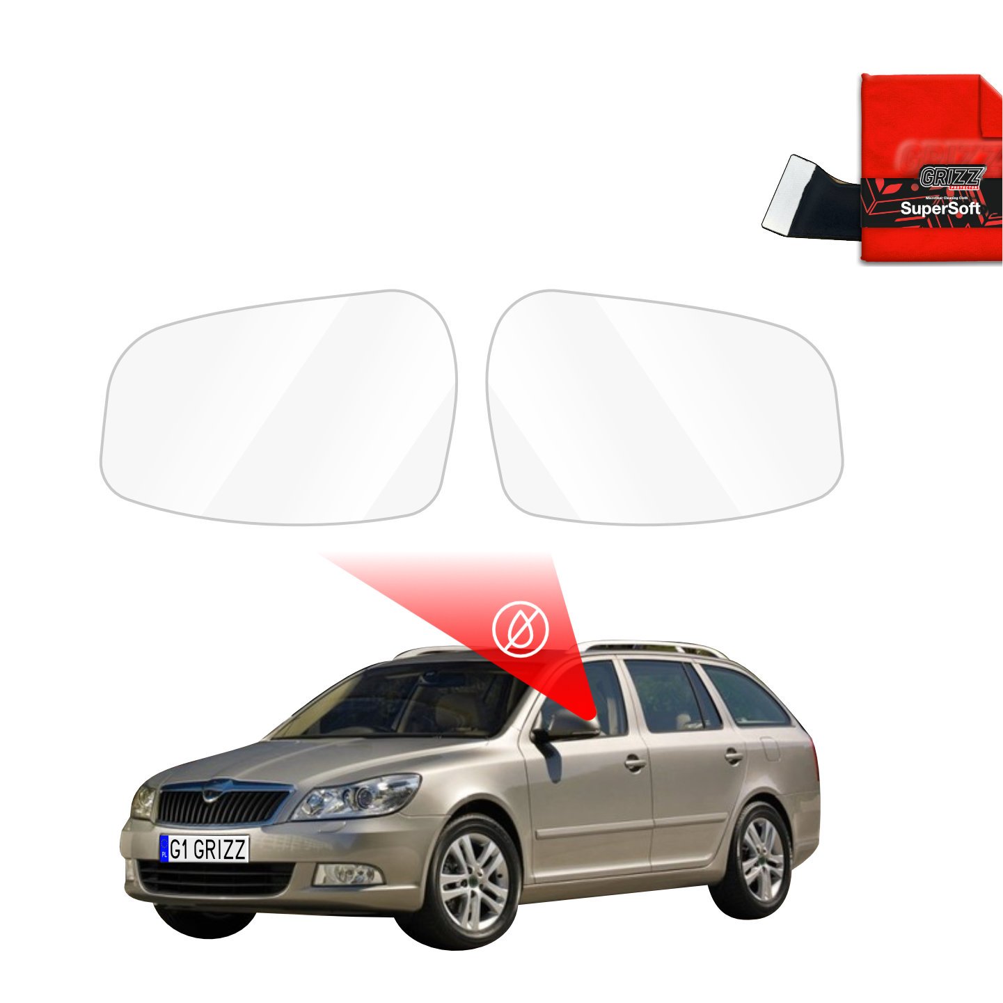 Rainproof film for mirrors for Skoda Octavia 2 Kombi Facelifting (2008-2013)