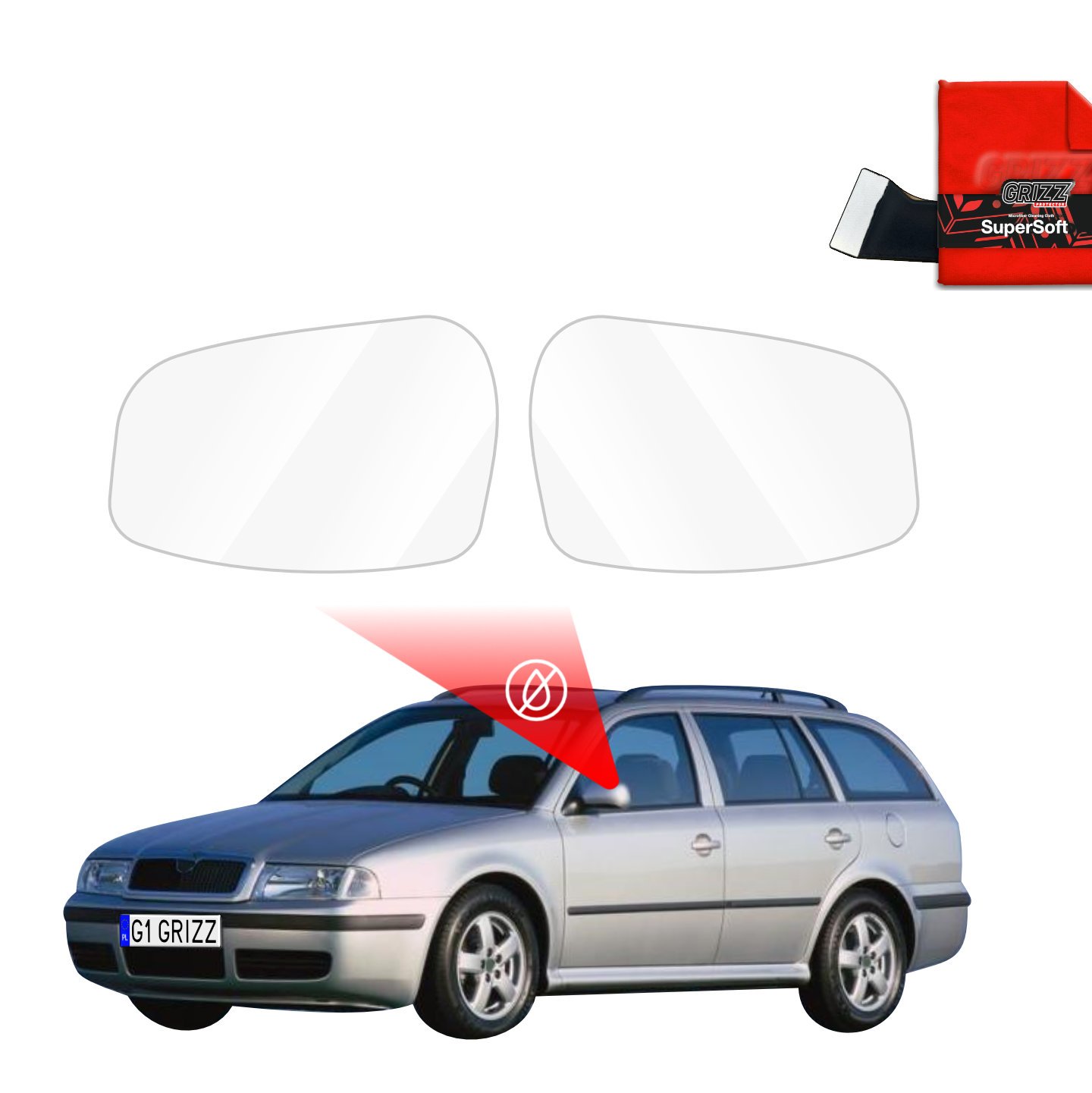 Rainproof film for mirrors for Skoda Octavia Kombi (1996-2010)