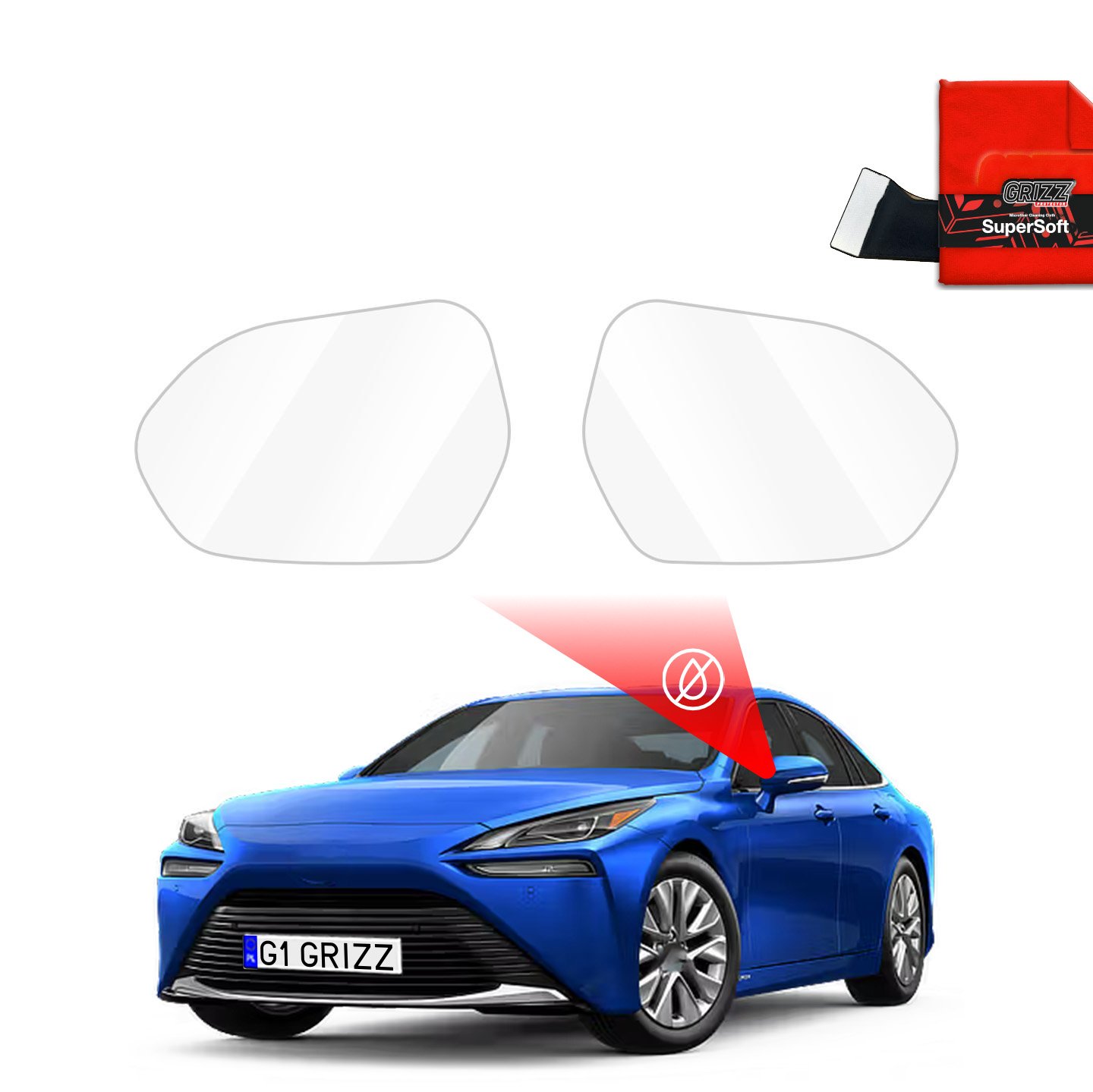Rainproof film for mirrors for Toyota Mirai (2020-2025)
