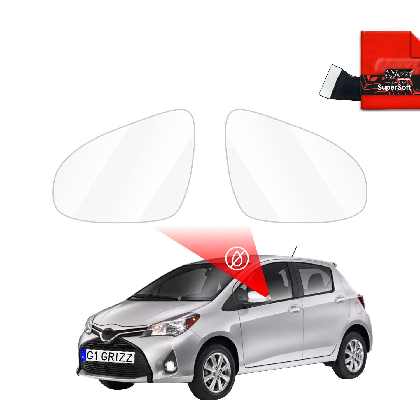 Rainproof film for mirrors for Toyota Yaris (2011-2020)