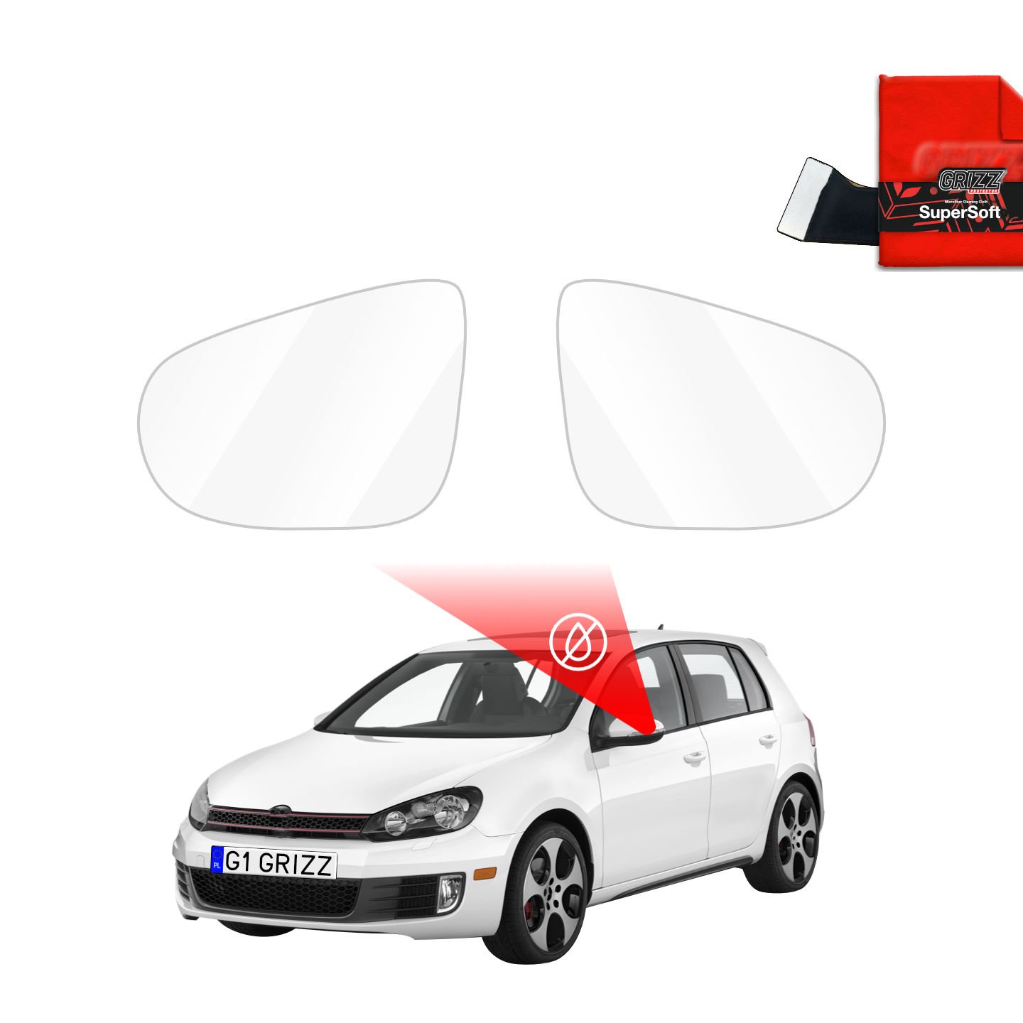 Rainproof film for mirrors for Volkswagen Golf 6 (2008-2012)
