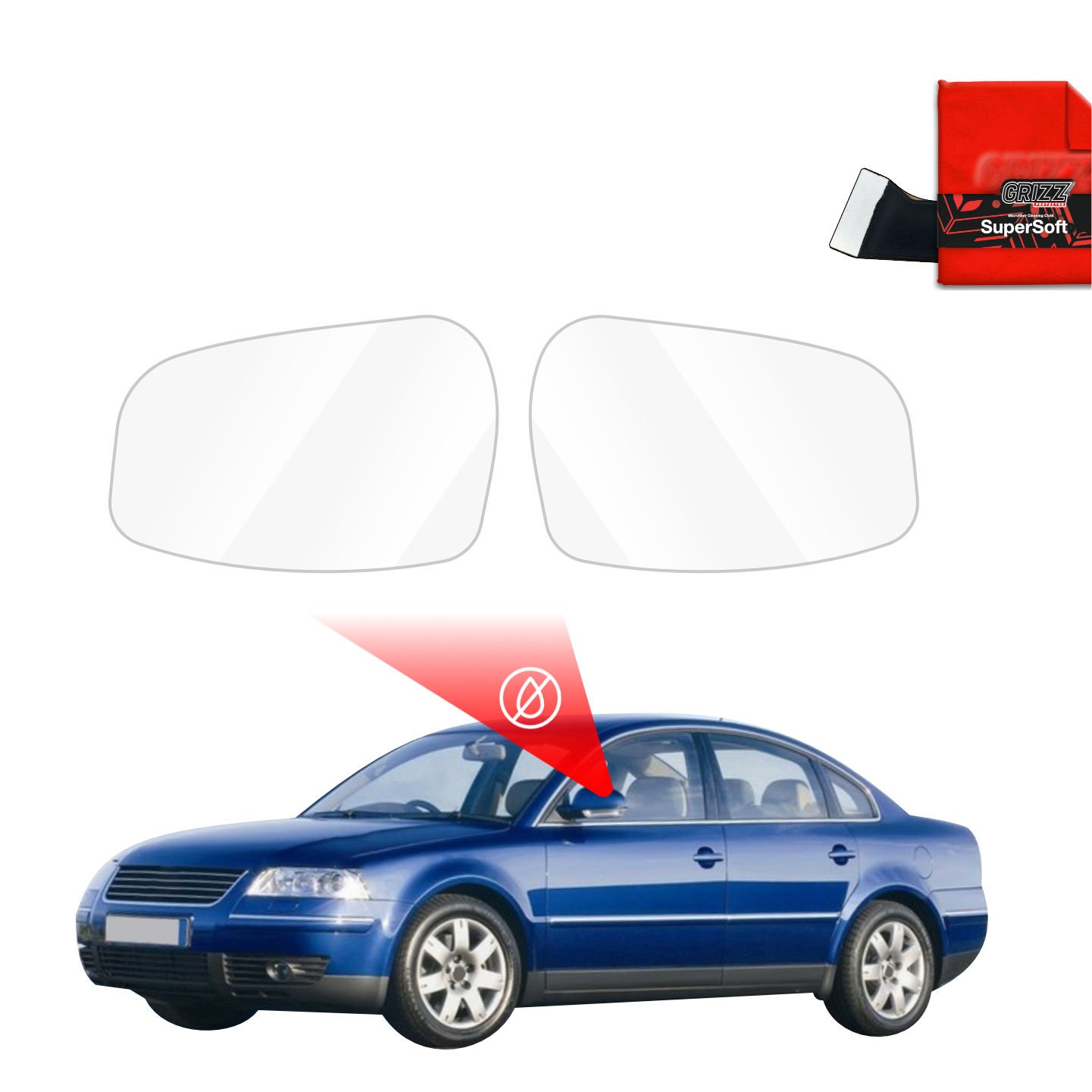 Rainproof film for mirrors for Volkswagen Passat B5 Sedan Facelifting (2000-2006)