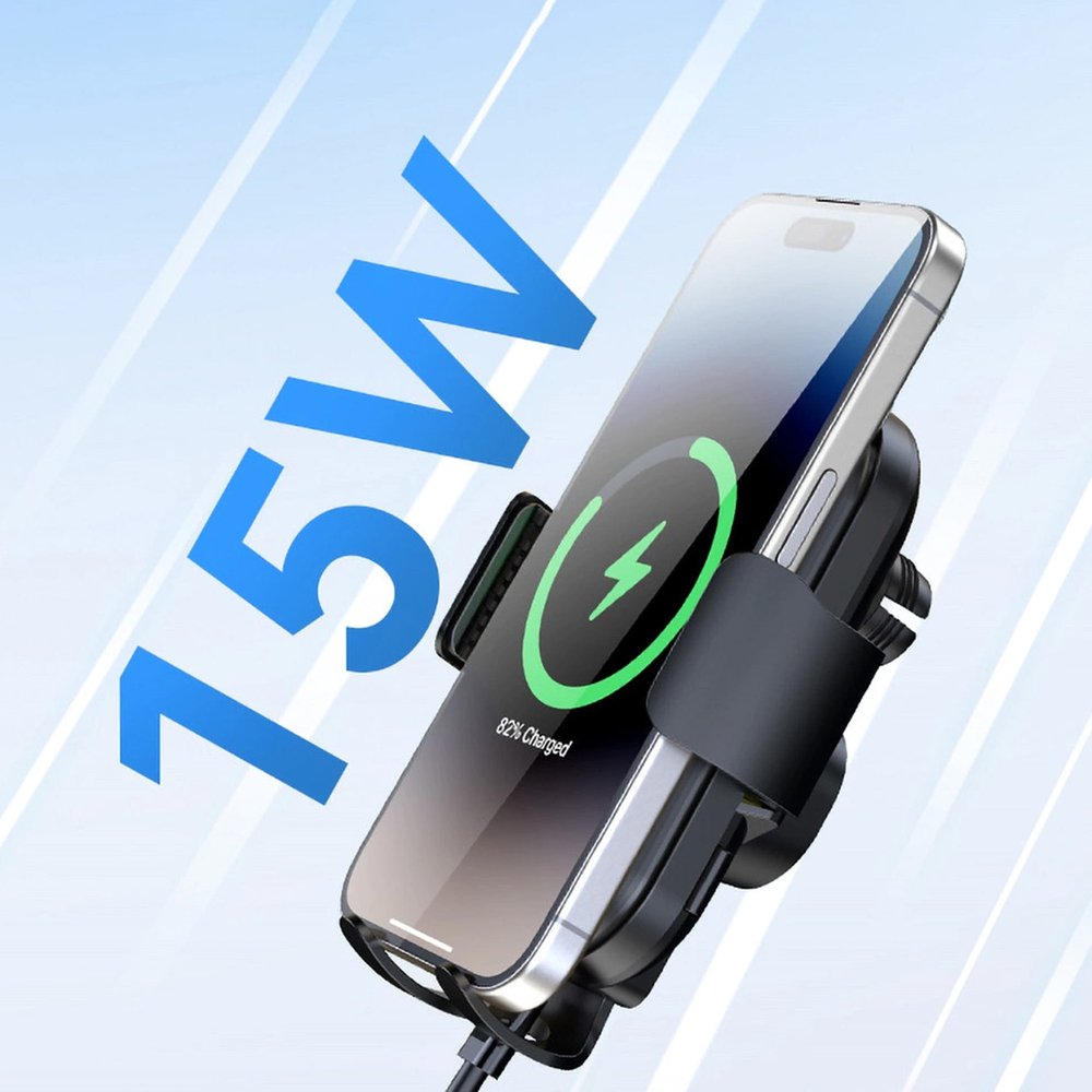 Wozinsky WUMID automobilinis telefono laikiklis su 15 W belaidžiu įkrovikliu – juodas - Image 10