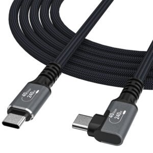 Wozinsky WPS1-UY41S USB-C Thunderbolt 4 240W Angled Cable 1.5m 4K - Black
